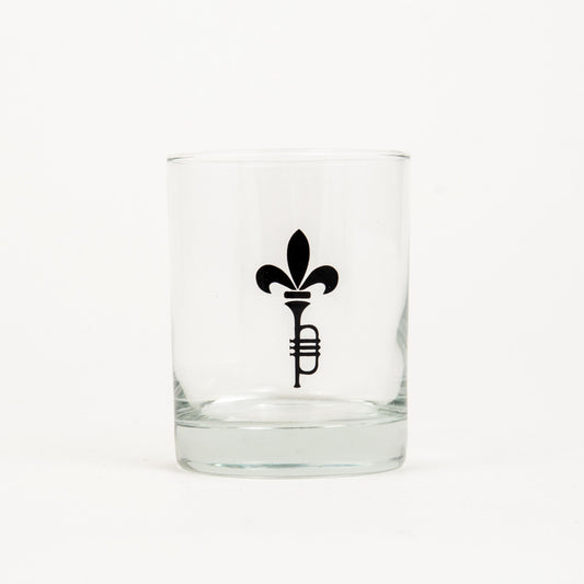 Fleur de Lis Trumpet Rocks Glass