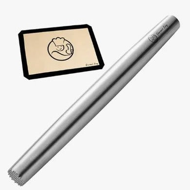 Gourmet Easy Stainless Steel Rolling Pin + Baking Mat